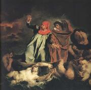 Eugene Delacroix Dante and Virgil in Hell (mk10) oil painting